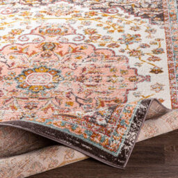 Livabliss Ankara-Vintage Pink Yellow Traditional Boho Living Dining Bedroom Rug 200 X 275 Cm Easy Care, Non Shedding - thumbnail 4