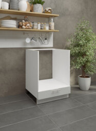 Jd Greta Adjustable Legs Kitchen Base Oven Unit 600mm Cabinet With Front 60Cm - White Gloss With Worktop - thumbnail 2