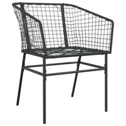 Walplus 5 Piece Garden Dining Set Black Poly Rattan Glass - Cushion Not Included - thumbnail 4