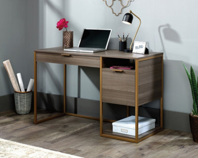 Teknik Lux Desk Retro Style Home Office Desk In Diamond Ash Effect - image 1