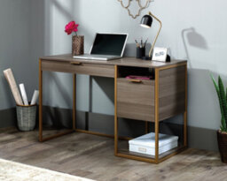Teknik Lux Desk Retro Style Home Office Desk In Diamond Ash Effect - thumbnail 1