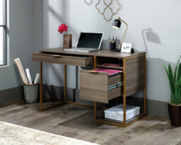 Teknik Lux Desk Retro Style Home Office Desk In Diamond Ash Effect - thumbnail 2