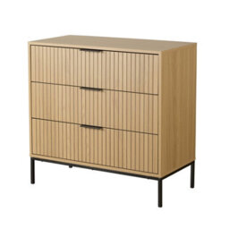 Home Source Wisbech Chest Of 3 Drawers Bedroom Storage Unit - thumbnail 9
