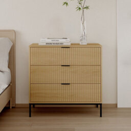 Home Source Wisbech Chest Of 3 Drawers Bedroom Storage Unit