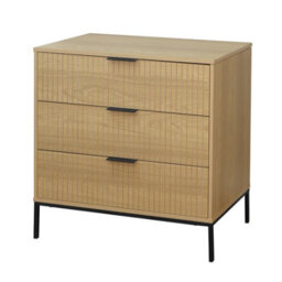 Home Source Wisbech Chest Of 3 Drawers Bedroom Storage Unit - thumbnail 4
