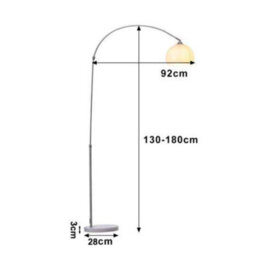 Arc Curved Standing Floor Lamp With Bell Shade & Marble Base 130-180Cm Bulb Not Included - thumbnail 2