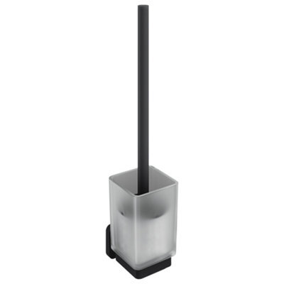 Toilet Brush Holder With Brush Wall Mounted Free Standing Glass Set - image 1