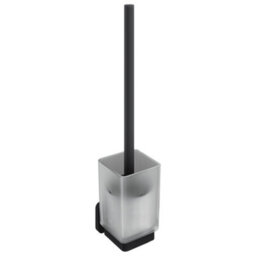 Toilet Brush Holder With Brush Wall Mounted Free Standing Glass Set - thumbnail 1