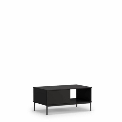 Arte Querty 02 Coffee Table In Black Matt - Sleek Storage Elegance - W1000mm X H470mm X D600mm - image 1