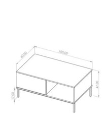 Arte Querty 02 Coffee Table In Black Matt - Sleek Storage Elegance - W1000mm X H470mm X D600mm - thumbnail 2