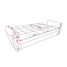 Mattress Guru Zinc 3 Seater Faux Leather Sofa Bed With Hidden Storage In Black - thumbnail 5