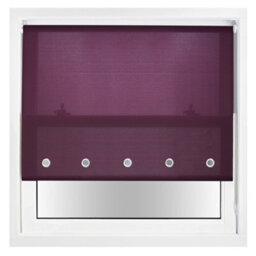 Trimmable Daylight Roller Blind With Round Eyelet And Metal Fittings From Furnished - Aubergine (W)180Cm X (L)210Cm - thumbnail 2