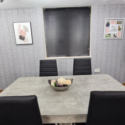 Kosy Koala Stone Grey Effect Dining Table Set With 6 Black Chairs  Stylish Dining Room Furniture Set - thumbnail 5