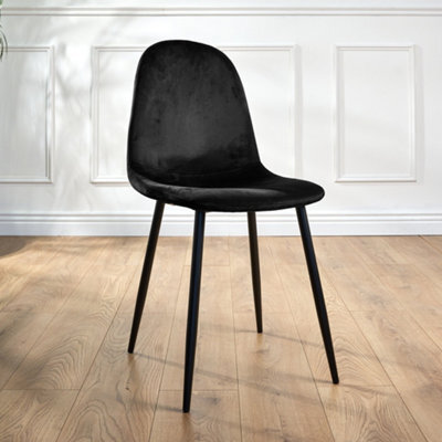 Bravich Ron Velvet Dining Chair - Black - image 1