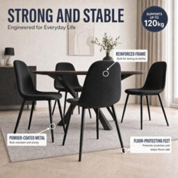 Bravich Ron Velvet Dining Chair - Black - thumbnail 6