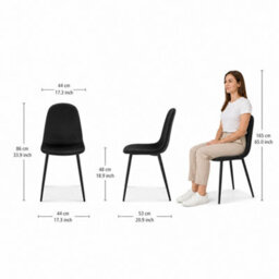 Bravich Ron Velvet Dining Chair - Black - thumbnail 8