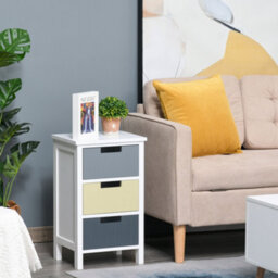 Homcom 3 Drawer Colourful Storage Cabinet Tower Dresser Chest Organiser Home - thumbnail 1