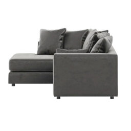 Furnishings For Less UK Brooklyn Plush Velvet 3 To 4 Seater L Shaped Corner Sofa Foam Grey Left Hand Facing - thumbnail 3