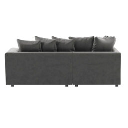Furnishings For Less UK Brooklyn Plush Velvet 3 To 4 Seater L Shaped Corner Sofa Foam Grey Left Hand Facing - thumbnail 4