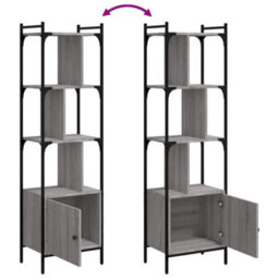 Berkfield Bookcase With Door Grey Sonoma 44.5X30X154.5 Cm Engineered Wood - thumbnail 7