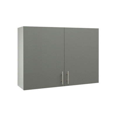 Jd Greta Kitchen Wall Unit 1000mm Storage Cabinet With Doors And Shelf 100Cm - Grey Matt - image 1