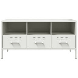 Berkfield Tv Cabinet White 100.5X39X50.5 Cm Steel - thumbnail 6