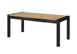 Arte Elegant Aktiv Extending Dining Table 1600mm In Oak Taurus & Black Matt - Versatile Dining Solution H790mm D900mm - thumbnail 2