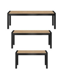 Arte Elegant Aktiv Extending Dining Table 1600mm In Oak Taurus & Black Matt - Versatile Dining Solution H790mm D900mm - thumbnail 4