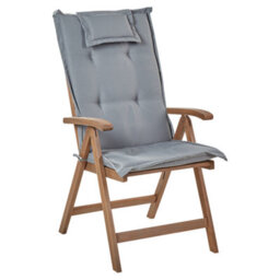 Beliani Set Of 6 Garden Chairs With Cushions Amantea Acacia Wood Grey - thumbnail 4