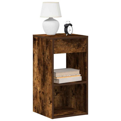 Berkfield Bedside Cabinets With Drawer 2 Pcs Smoked Oak 35X34X66.5 Cm - image 1