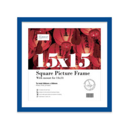 "15X15"" Blue Picture Frame - 15X15"" Square Frame With 14X14"" Mount For 15X15""/14X14"" Pictures Art Deco Style Room Decor, 1 Pack" - thumbnail 1