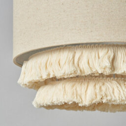 Litecraft Cassie Natural Tassel Drum Easy Fit Lamp Shade - thumbnail 5