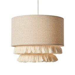 Litecraft Cassie Natural Tassel Drum Easy Fit Lamp Shade - thumbnail 2