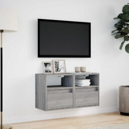 Berkfield Tv Wall Cabinets With Led Lights 2 Pcs Grey Sonoma 41X31X45 Cm - thumbnail 4