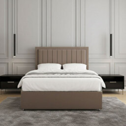 REGIONAL FURNISHINGS Mink Plush Velvet Divan Bed Set Upholstered 24Inch Headboard & 4 Drawers No Mattress In Single Double King 4Ft6 6Ft Sizes - thumbnail 3