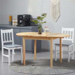 Wyld Haus Fico Solid Pine Drop-Leaf Dining Table, Natural Wood Finish, Seats 4 To 6 - thumbnail 8