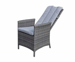 Signature Weave Emily Wicker Reclining Dining Chair Lounger Cushions Grey - thumbnail 1