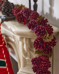 Dibor Cinnamon Pine Christmas Garland With Pine Cones And Cinnamon Scent - 120Cm - thumbnail 1