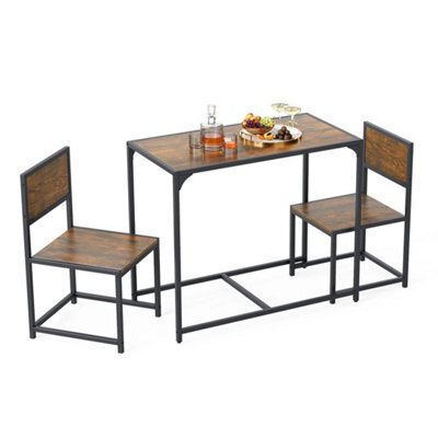 3 Piece Dining Set With Metal Frame Rectangular Table 2 Chairs - image 1