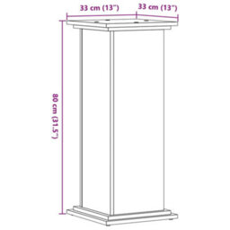 Walplus Plant Stand Brown Oak 33X33X80 Cm Engineered Wood - thumbnail 9
