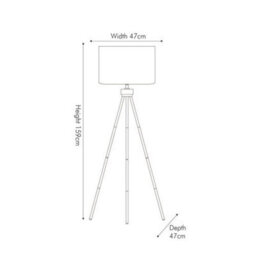 Pacific Lifestyle Black Metal Tripod Floor Lamp For Living Room - thumbnail 5