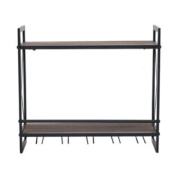 Wall Mount Bar Wine Rack Restaurant Bottle Display Glass Holdershelf Metal Frame - thumbnail 6