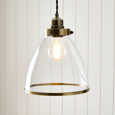 Pagazzi Lighting Pagazzi Brunswick Easy-Fit Antique Brass Pendant - image 1