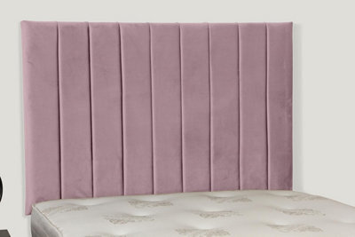 "Empire Beds Portland 36"" Height Headboard In Pink Plush Velvet Fabric For Single Beds"