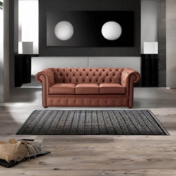 Chesterfield 3 Seater Shelly Spice Leather Sofa Bespoke In Classic Style - thumbnail 3
