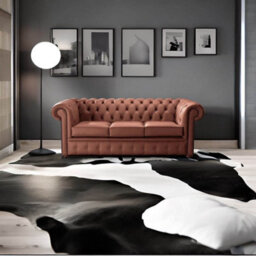 Chesterfield 3 Seater Shelly Spice Leather Sofa Bespoke In Classic Style - thumbnail 2