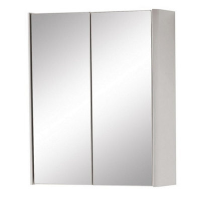 Clifton 2-Door Mirror Bathroom Cabinet 600mm H X 500mm W - Cashmere - (Arch) - image 1
