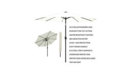 PureLifestyleWonders Solar Led Garden Parasol - Cream - thumbnail 2