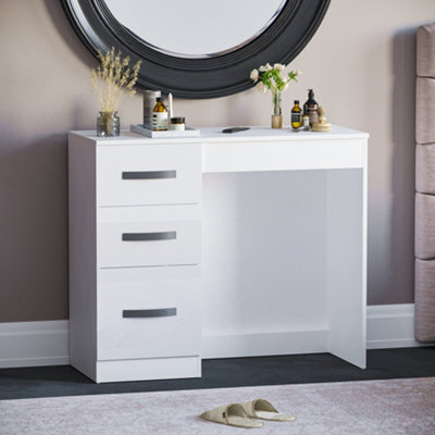 Lassic Vida Designs Hulio White 3 Drawer Bedroom Vanity Dressing Table - image 1