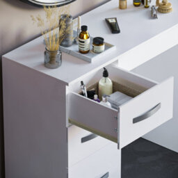 Lassic Vida Designs Hulio White 3 Drawer Bedroom Vanity Dressing Table - thumbnail 7